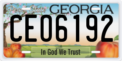GA license plate CEO6192