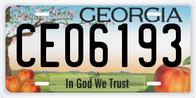GA license plate CEO6193