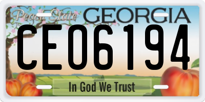 GA license plate CEO6194