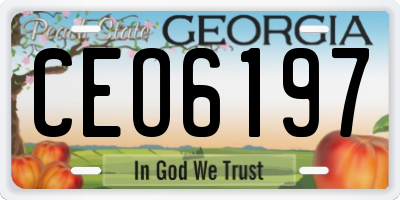 GA license plate CEO6197