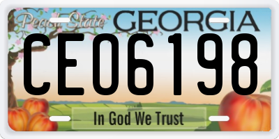 GA license plate CEO6198