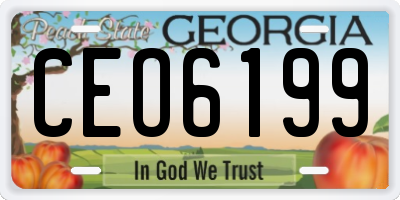 GA license plate CEO6199
