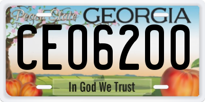 GA license plate CEO6200
