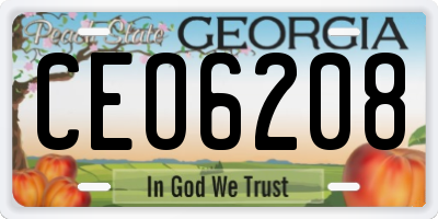 GA license plate CEO6208