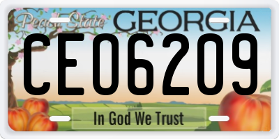 GA license plate CEO6209
