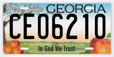 GA license plate CEO6210