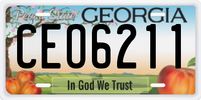 GA license plate CEO6211
