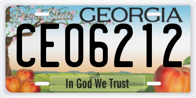 GA license plate CEO6212