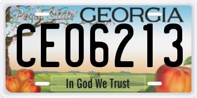 GA license plate CEO6213