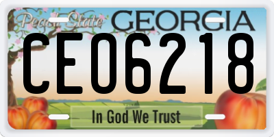 GA license plate CEO6218