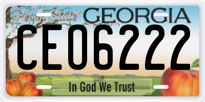 GA license plate CEO6222