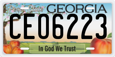 GA license plate CEO6223