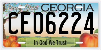 GA license plate CEO6224