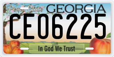 GA license plate CEO6225
