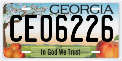 GA license plate CEO6226