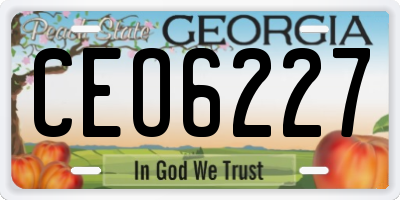 GA license plate CEO6227