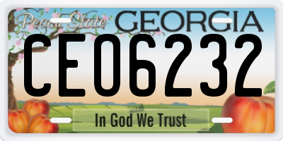 GA license plate CEO6232