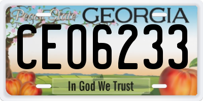 GA license plate CEO6233