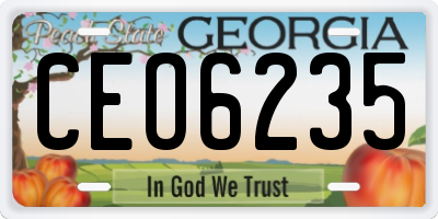 GA license plate CEO6235