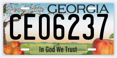 GA license plate CEO6237