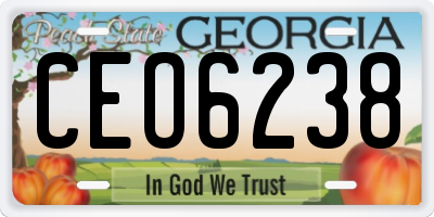 GA license plate CEO6238