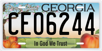 GA license plate CEO6244