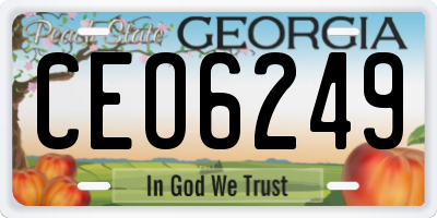 GA license plate CEO6249