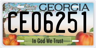 GA license plate CEO6251