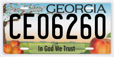 GA license plate CEO6260