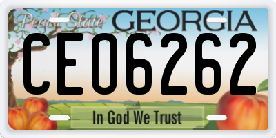 GA license plate CEO6262