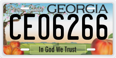 GA license plate CEO6266