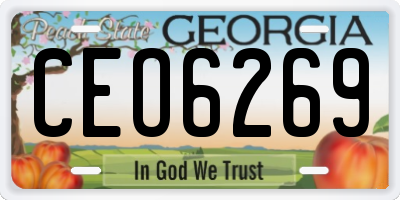 GA license plate CEO6269