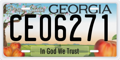 GA license plate CEO6271