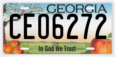 GA license plate CEO6272