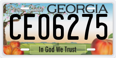 GA license plate CEO6275