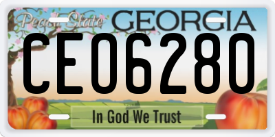 GA license plate CEO6280