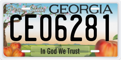GA license plate CEO6281