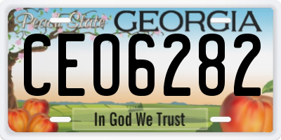 GA license plate CEO6282