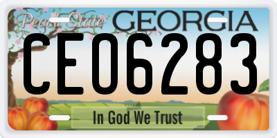 GA license plate CEO6283