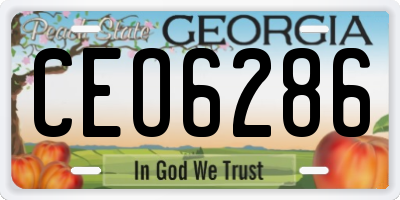 GA license plate CEO6286
