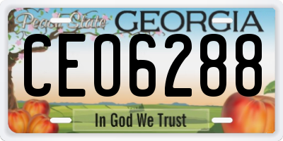 GA license plate CEO6288
