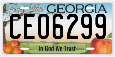 GA license plate CEO6299