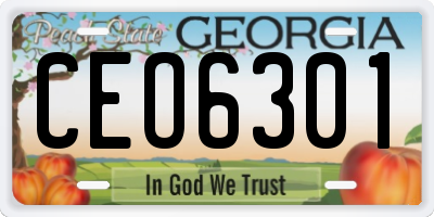 GA license plate CEO6301