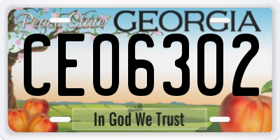 GA license plate CEO6302