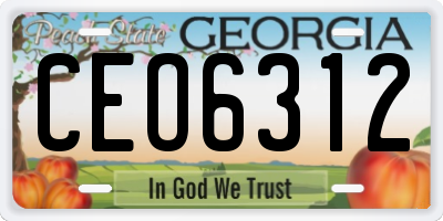 GA license plate CEO6312