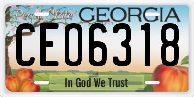 GA license plate CEO6318