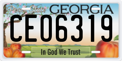 GA license plate CEO6319
