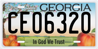 GA license plate CEO6320