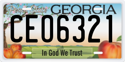 GA license plate CEO6321