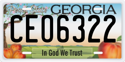 GA license plate CEO6322